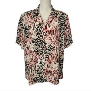 Donnkenny plus size women's animal print blouse